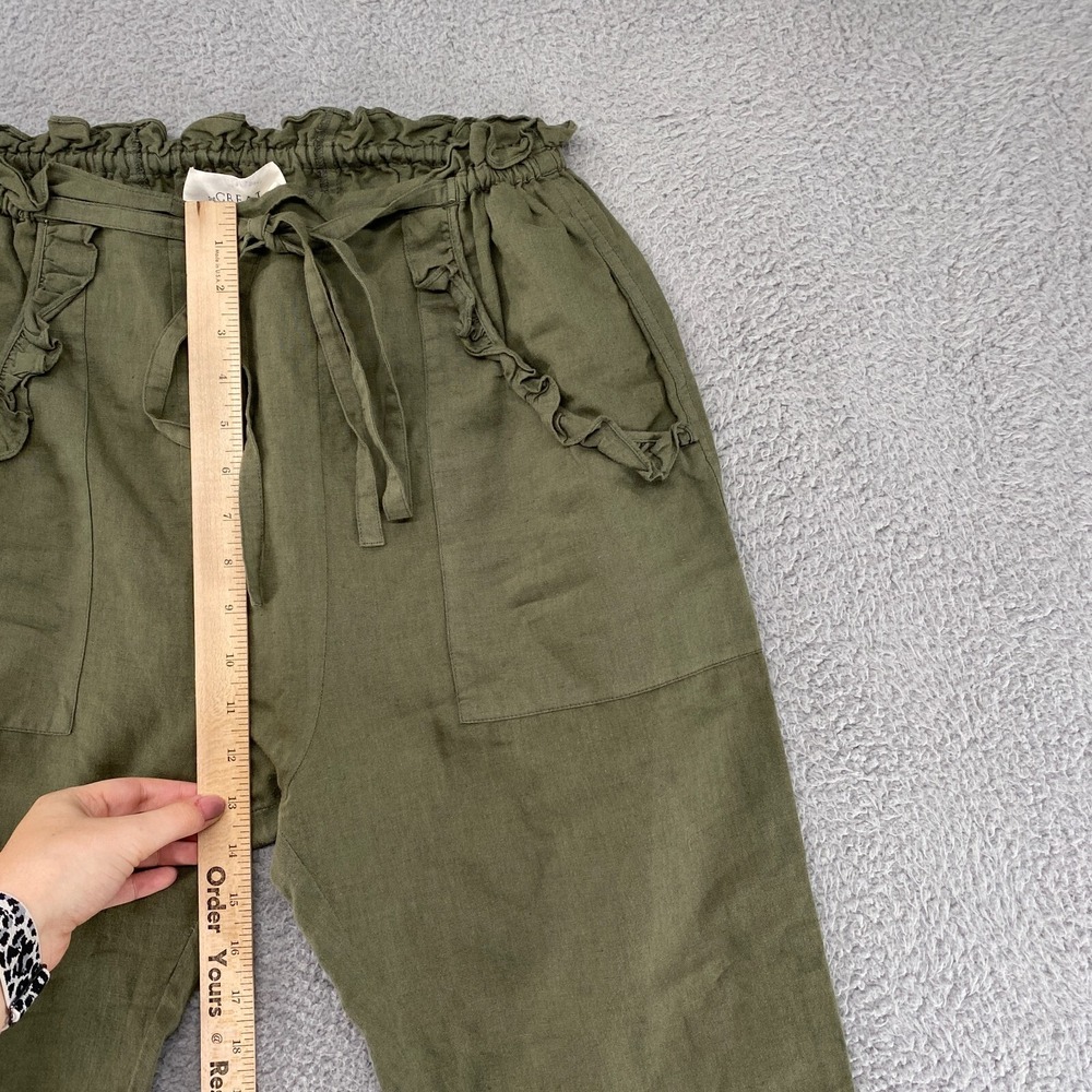 The Great. Pants Womens 1 / Small Linen Blend Tulip Drop Crotch Pockets Ruffles - Picture 7 of 13